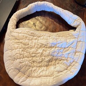 Soft Quilted Cream Hobo Bag